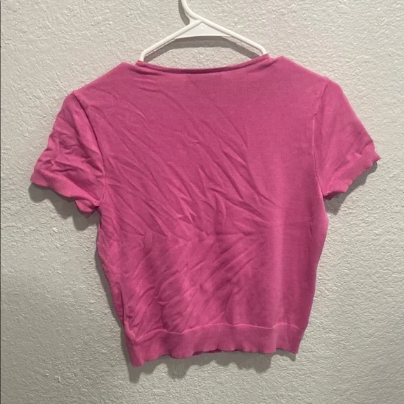 Ralph Lauren Pink Fitted Crop T-Shirt - Picture 3 of 5
